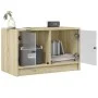 Mueble de TV con puertas de vidrio roble Sonoma 68x37x42 cm de , Muebles TV - Ref: Foro24-836359, Precio: 37,84 €, Descuento: %