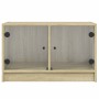 Mueble de TV con puertas de vidrio roble Sonoma 68x37x42 cm de , Muebles TV - Ref: Foro24-836359, Precio: 38,18 €, Descuento: %