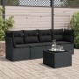 Set de muebles de jardín 5 pzas y cojines ratán sintético negro de , Conjuntos de jardín - Ref: Foro24-3249074, Precio: 329,1...