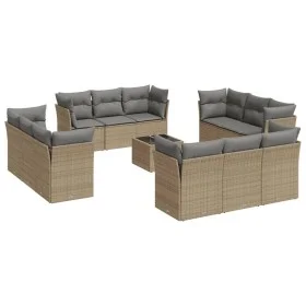Set sofás de jardín con cojines 13 pzas ratán sintético beige de , Conjuntos de jardín - Ref: Foro24-3249178, Precio: 926,38 ...