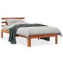 Estructura cama con cabecero madera pino marrón cera 90x190 cm de , Camas y somieres - Ref: Foro24-844267, Precio: 74,17 €, D...