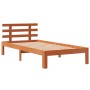 Estructura cama con cabecero madera pino marrón cera 90x190 cm de , Camas y somieres - Ref: Foro24-844267, Precio: 74,17 €, D...