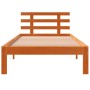 Estructura cama con cabecero madera pino marrón cera 90x190 cm de , Camas y somieres - Ref: Foro24-844267, Precio: 74,17 €, D...