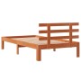Estructura cama con cabecero madera pino marrón cera 90x190 cm de , Camas y somieres - Ref: Foro24-844267, Precio: 74,17 €, D...