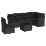 Set de comedor de jardín 7 pzas y cojines ratán sintético negro de , Conjuntos de jardín - Ref: Foro24-3249544, Precio: 452,0...