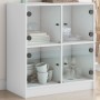 Armario auxiliar con puertas de vidrio blanco 68x37x75,5 cm de , Aparadores - Ref: Foro24-836378, Precio: 67,35 €, Descuento: %