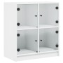 Armario auxiliar con puertas de vidrio blanco 68x37x75,5 cm de , Aparadores - Ref: Foro24-836378, Precio: 67,35 €, Descuento: %