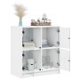 Armario auxiliar con puertas de vidrio blanco 68x37x75,5 cm de , Aparadores - Ref: Foro24-836378, Precio: 67,35 €, Descuento: %