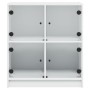 Armario auxiliar con puertas de vidrio blanco 68x37x75,5 cm de , Aparadores - Ref: Foro24-836378, Precio: 67,35 €, Descuento: %