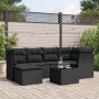 Set de comedor de jardín 7 pzas y cojines ratán sintético negro de , Conjuntos de jardín - Ref: Foro24-3217955, Precio: 422,0...
