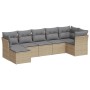 Set sofás de jardín 7 piezas y cojines ratán sintético beige de , Conjuntos de jardín - Ref: Foro24-3217969, Precio: 413,54 €...