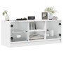 Mueble de TV con puertas de vidrio blanco 102x37x42 cm de , Muebles TV - Ref: Foro24-836371, Precio: 48,38 €, Descuento: %