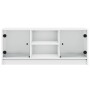 Mueble de TV con puertas de vidrio blanco 102x37x42 cm de , Muebles TV - Ref: Foro24-836371, Precio: 48,38 €, Descuento: %