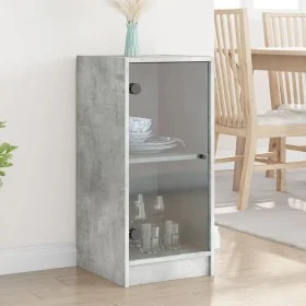 Beistellschrank mit betongrauen Glastüren 35x37x75,5 cm von , Sideboards - Ref: Foro24-836402, Preis: 51,26 €, Rabatt: %
