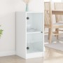 Armario auxiliar con puertas de vidrio blanco 35x37x75,5 cm de , Aparadores - Ref: Foro24-836399, Precio: 53,86 €, Descuento: %