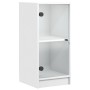 Armario auxiliar con puertas de vidrio blanco 35x37x75,5 cm de , Aparadores - Ref: Foro24-836399, Precio: 53,86 €, Descuento: %