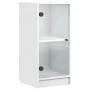 Armario auxiliar con puertas de vidrio blanco 35x37x75,5 cm de , Aparadores - Ref: Foro24-836399, Precio: 51,05 €, Descuento: %