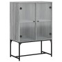 Armario auxiliar puertas de vidrio gris Sonoma 69x37x100 cm de , Aparadores - Ref: Foro24-836551, Precio: 76,44 €, Descuento: %