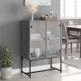 Armario auxiliar puertas de vidrio gris Sonoma 69x37x100 cm de , Aparadores - Ref: Foro24-836551, Precio: 76,44 €, Descuento: %