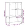 Armario auxiliar puertas de vidrio gris Sonoma 69x37x100 cm de , Aparadores - Ref: Foro24-836551, Precio: 76,44 €, Descuento: %