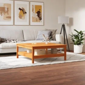 Mesa de centro madera maciza de pino marrón cera 100x100x40 cm de , Mesas de centro - Ref: Foro24-844470, Precio: 130,10 €, D...