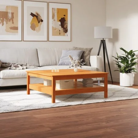 Mesa de centro madera maciza de pino marrón cera 100x100x40 cm de , Mesas de centro - Ref: Foro24-844470, Precio: 130,10 €, D...