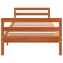 Estructura de cama madera maciza de pino marrón cera 90x200 cm de , Camas y somieres - Ref: Foro24-844485, Precio: 105,29 €, ...