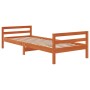 Estructura de cama madera maciza de pino marrón cera 90x200 cm de , Camas y somieres - Ref: Foro24-844485, Precio: 105,29 €, ...