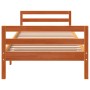 Estructura de cama madera maciza de pino marrón cera 90x190 cm de , Camas y somieres - Ref: Foro24-844487, Precio: 102,75 €, ...