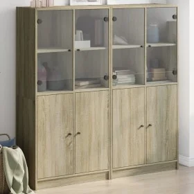 Estantería con puertas madera roble Sonoma 136x37x142 cm de , Librerías y estanterías - Ref: Foro24-3206526, Precio: 267,01 €...