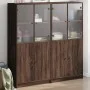 Estantería con puertas madera marrón roble 136x37x142 cm de , Librerías y estanterías - Ref: Foro24-3206530, Precio: 250,52 €...
