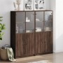 Estantería con puertas madera marrón roble 136x37x142 cm de , Librerías y estanterías - Ref: Foro24-3206530, Precio: 252,89 €...