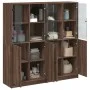 Estantería con puertas madera marrón roble 136x37x142 cm de , Librerías y estanterías - Ref: Foro24-3206530, Precio: 250,52 €...