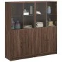 Estantería con puertas madera marrón roble 136x37x142 cm de , Librerías y estanterías - Ref: Foro24-3206530, Precio: 250,52 €...