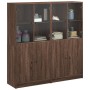 Estantería con puertas madera marrón roble 136x37x142 cm de , Librerías y estanterías - Ref: Foro24-3206530, Precio: 252,89 €...