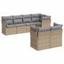 Set sofás de jardín 7 piezas y cojines ratán sintético beige de , Conjuntos de jardín - Ref: Foro24-3217899, Precio: 460,49 €...