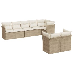 Juego de sofás de jardín con cojines beige 8 pzas ratán PE de , Conjuntos de jardín - Ref: Foro24-3217908, Precio: 563,98 €, ...