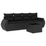 Set de muebles de jardín 5 pzas y cojines ratán sintético negro de , Conjuntos de jardín - Ref: Foro24-3221084, Precio: 315,8...