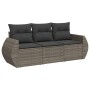 Set de sofá de jardín 3 pzas y cojines ratán sintético gris de , Conjuntos de jardín - Ref: Foro24-3221059, Precio: 217,49 €,...