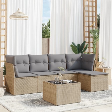 Juego de sofás jardín con cojines 6 pzas ratán sintético beige de , Conjuntos de jardín - Ref: Foro24-3249408, Precio: 380,23...