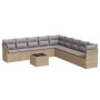 Juego de sofás jardín con cojines beige 10 pzas ratán sintético de , Conjuntos de jardín - Ref: Foro24-3249628, Precio: 631,1...