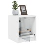 Mesitas de noche con puertas de vidrio 2 uds blanco 35x37x42 cm de , Mesitas de noche - Ref: Foro24-836344, Precio: 41,35 €, ...