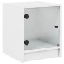 Mesitas de noche con puertas de vidrio 2 uds blanco 35x37x42 cm de , Mesitas de noche - Ref: Foro24-836344, Precio: 41,35 €, ...