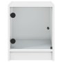 Mesitas de noche con puertas de vidrio 2 uds blanco 35x37x42 cm de , Mesitas de noche - Ref: Foro24-836344, Precio: 41,35 €, ...