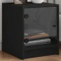 Mesitas de noche con puertas de vidrio 2 uds negro 35x37x42 cm de , Mesitas de noche - Ref: Foro24-836346, Precio: 41,10 €, D...