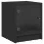Mesitas de noche con puertas de vidrio 2 uds negro 35x37x42 cm de , Mesitas de noche - Ref: Foro24-836346, Precio: 41,10 €, D...