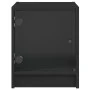Mesitas de noche con puertas de vidrio 2 uds negro 35x37x42 cm de , Mesitas de noche - Ref: Foro24-836346, Precio: 41,10 €, D...