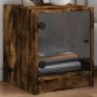Mesitas noche puertas de vidrio 2 uds roble ahumado 35x37x42 cm de , Mesitas de noche - Ref: Foro24-836352, Precio: 39,86 €, ...
