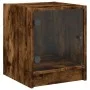 Mesitas noche puertas de vidrio 2 uds roble ahumado 35x37x42 cm de , Mesitas de noche - Ref: Foro24-836352, Precio: 39,86 €, ...