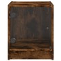 Mesitas noche puertas de vidrio 2 uds roble ahumado 35x37x42 cm de , Mesitas de noche - Ref: Foro24-836352, Precio: 40,20 €, ...
